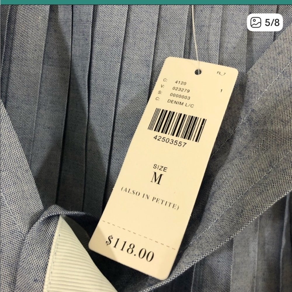 Anthropologie Lili’s Closet Pleated Blue Skirt Size M - Picture 9 of 10